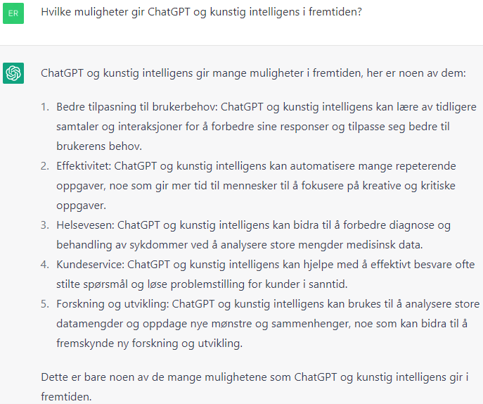 ChatGPT om fremtiden